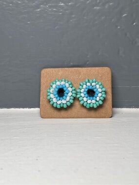Huichol Beaded Stud Earrings